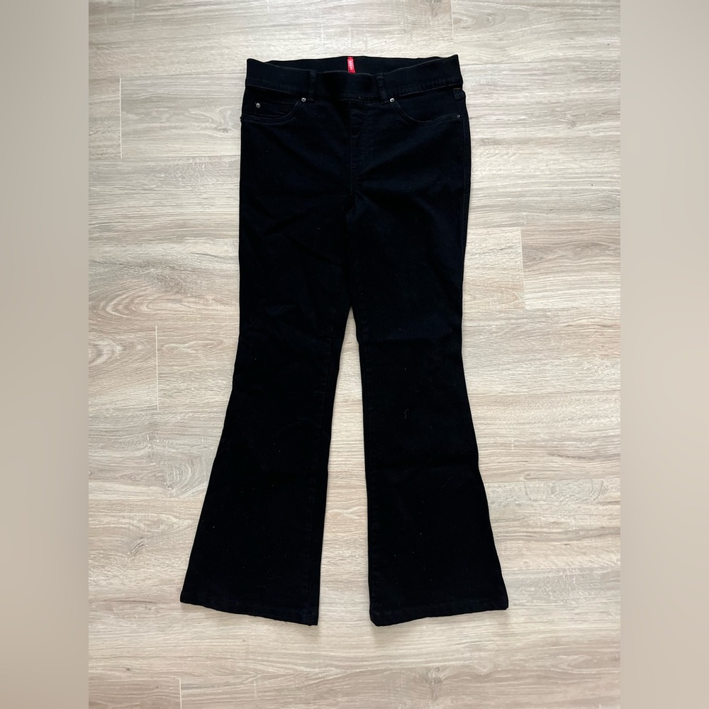 SPANX Black Flare Women's Jeans Obsidian Rinse - Size Large - Picture 2 of 7